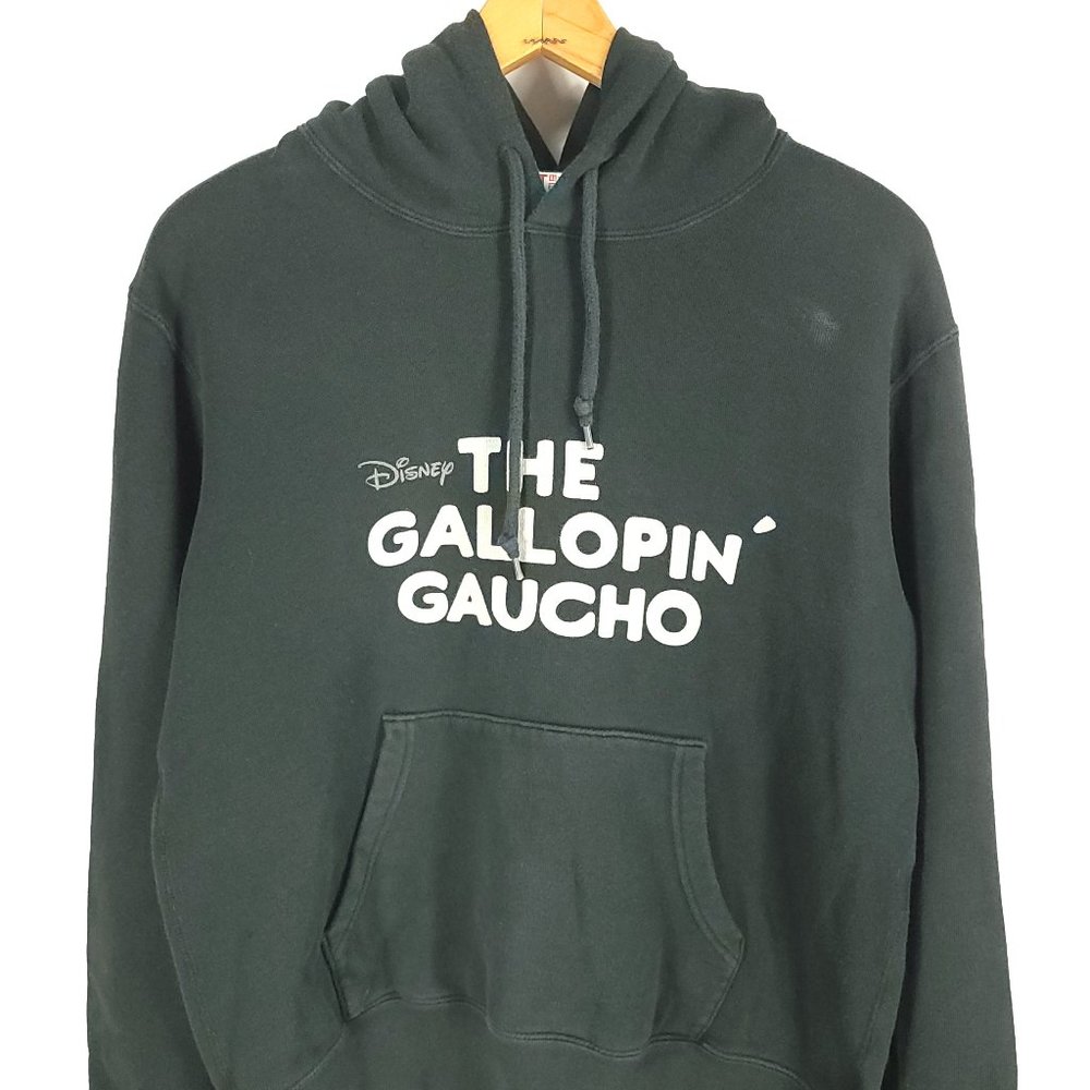 Gallopin Gaucho Mickey Graphic Hoodie Men's Large Black Distressed Uniqlo Disney